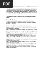 CALCULATING Standard Deviation