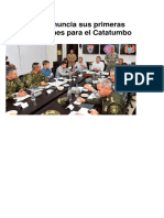 Duque Anuncia Sus Primeras Inversiones para El Catatumbo