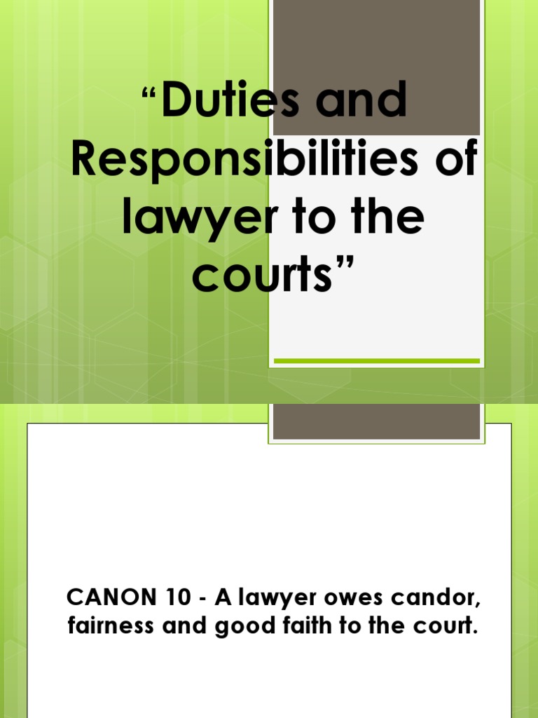 Presentation PALE CANON 10 PDF Lawyer Ethical Principles