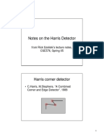 Notes On The Harris Detector: From Rick Szeliski's Lecture Notes, CSE576, Spring 05