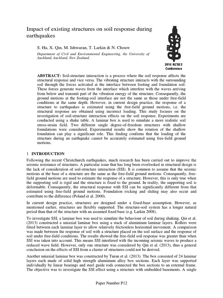 Impact of Existing Structures On Soil Response During Earthquakes | PDF ...
