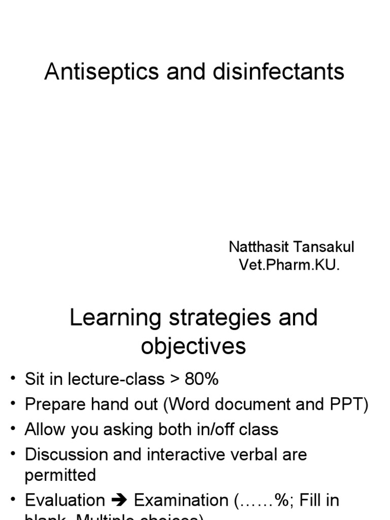Antiseptics and Disinfectants PDF Biology Disinfectant