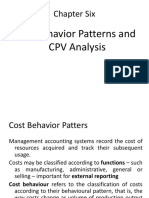 Cost Behavior Patterns and CPV Analysis: Chapter Six