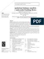 Population Balance Models for Subcooled Boiling Fl