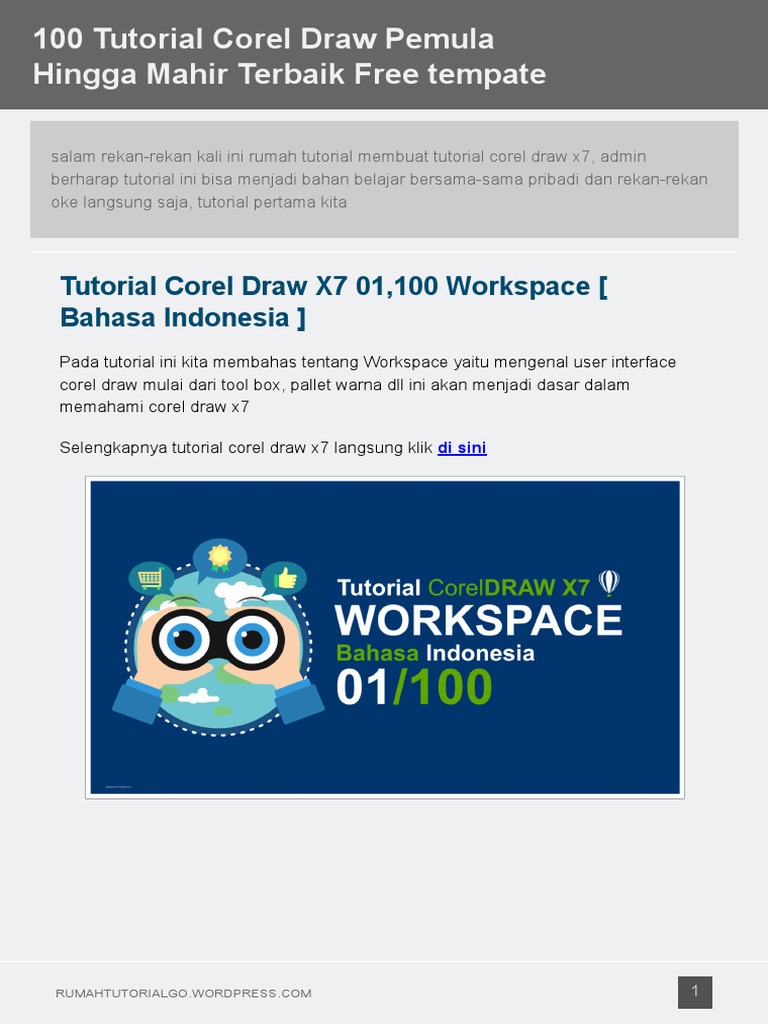 Tutorial Corel Draw X7 untuk Pemula | PDF
