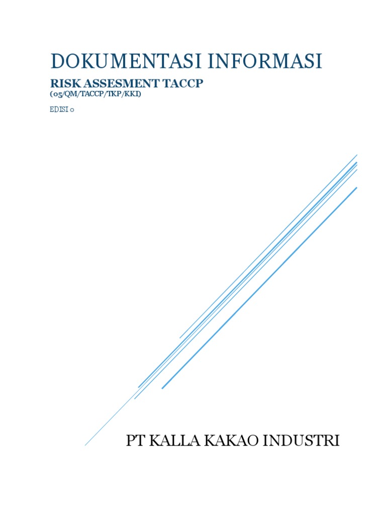 Risk Assessment TACCP di Industri Kakao | PDF