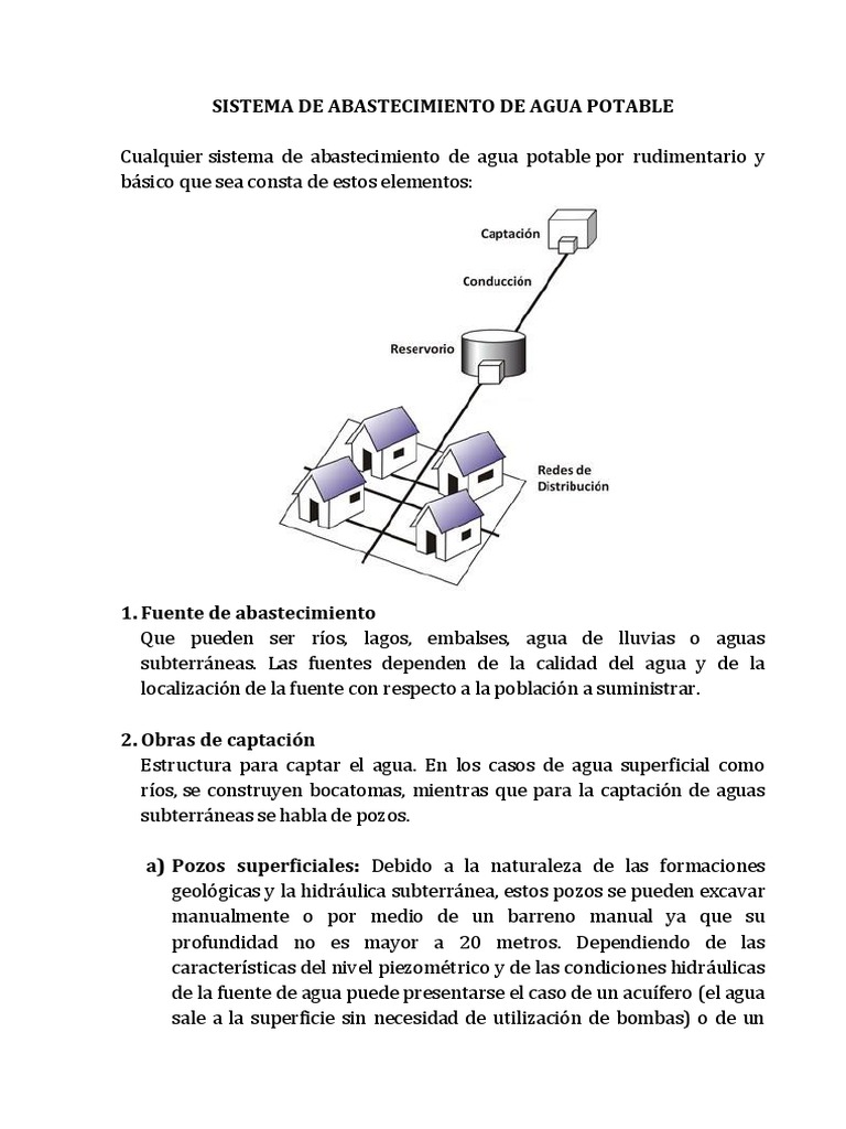 Sistema de Abastecimiento de Agua Potable | PDF | Red de abastecimiento ...