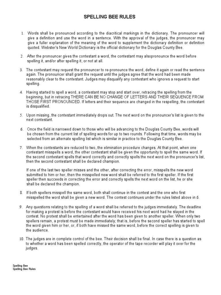 Spelling Bee | PDF | Spelling | Dictionary