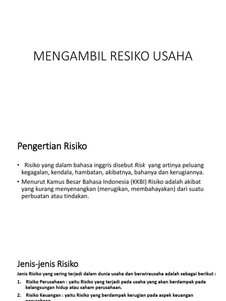 Mengambil Resiko Usaha