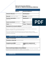 Formato Estándar para El Diseño de Secuencias Didácticas