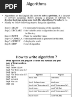 Algorithmsand Flowchart