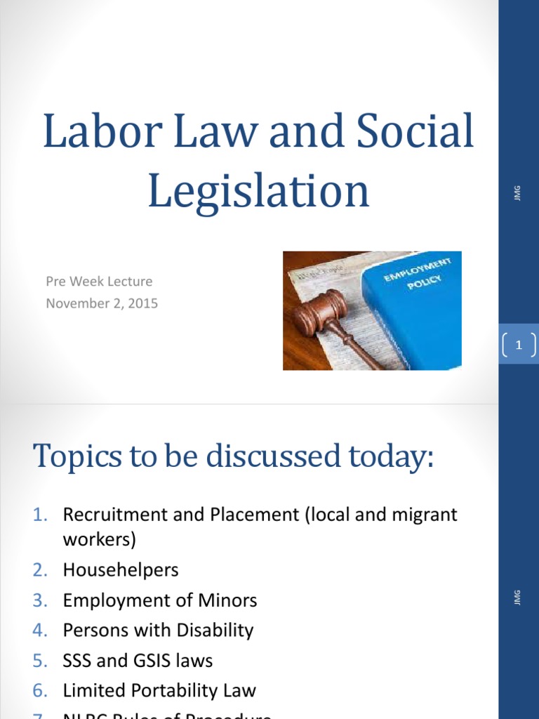 labor law and social legislation pre week jmg.pptx Fraud Employment