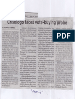 Philippine Star, May 14, 2019, Crisologo Faces Vote-Buying Probe PDF