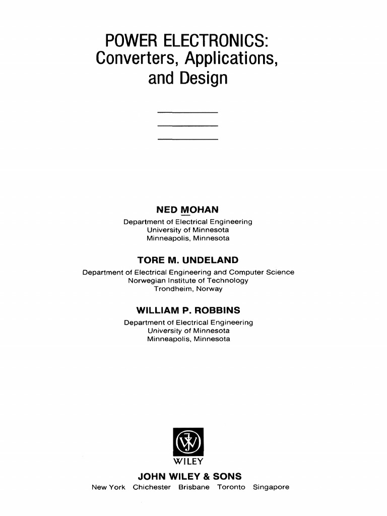 Ned Mohan 1 PDF PDF Power Inverter Electric Motor