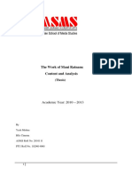 The Work of Mani Ratnam: Content and Analysis: Academic Year: 2010 2013