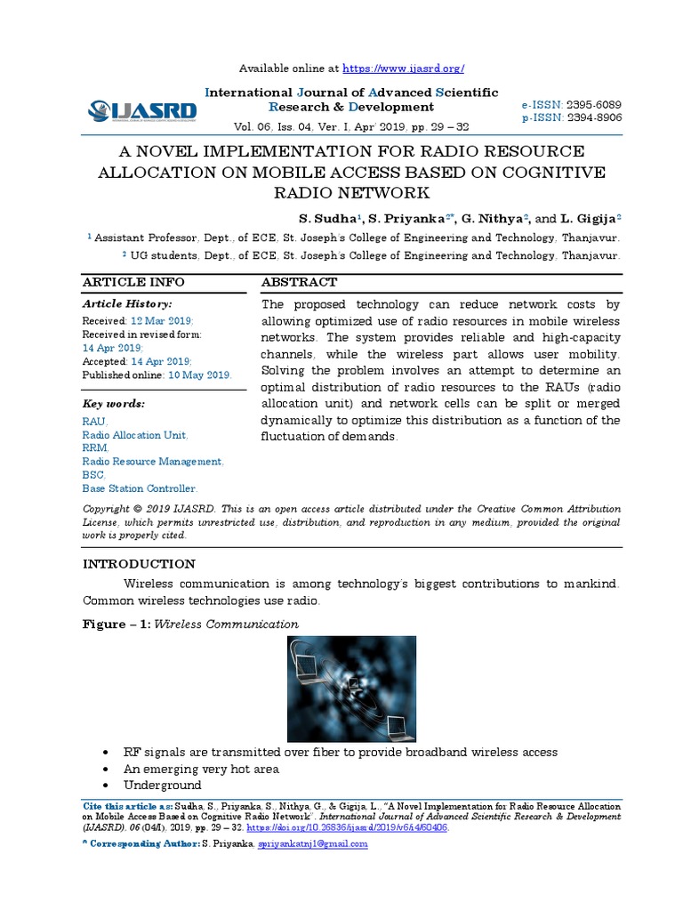 A Novel Implementation For Radio Resource Allocation On Mobile Access ...