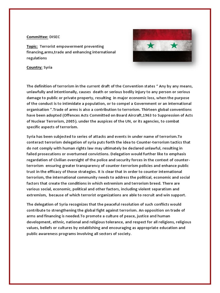 Preventing Terrorism: Syria's Strategy | PDF