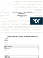 Typological Comparison of The English and The Korean Languages