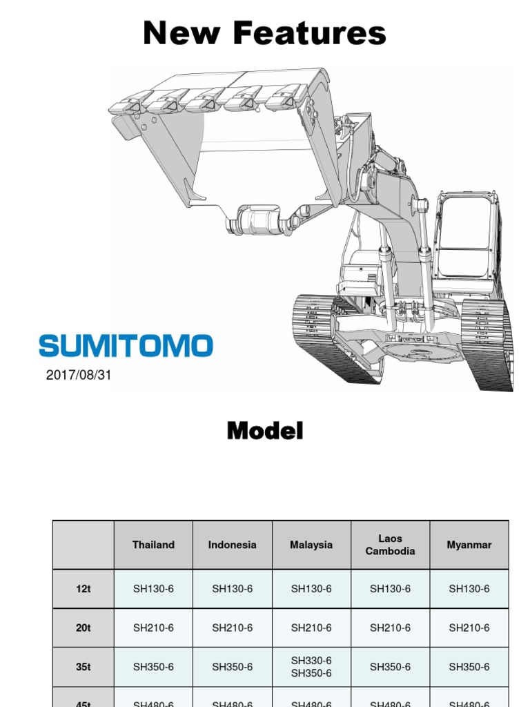 Sumitomo SH210-6 Features Overview | PDF | Turbocharger | Engines