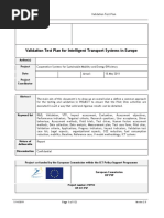 Validation Test Plan For Intelligent Transport Systems in Europe