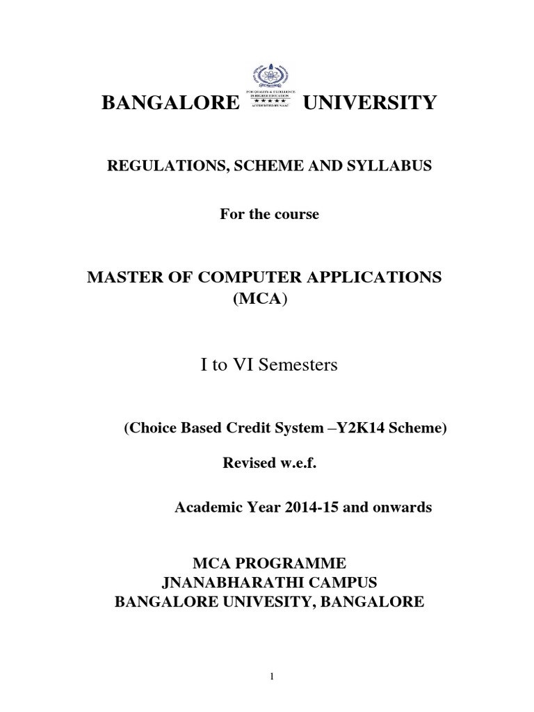 Mca Syllabus CBCS2014-15-09072016 PDF | PDF | Relational Database ...