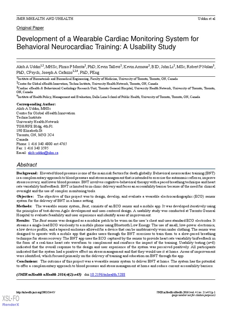 Development of A Wearable Cardiac Monitoring System For Behavioral ...