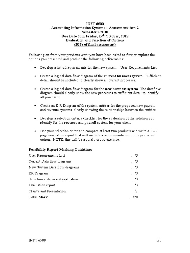 Accounting Systems Evaluation Project Pdf