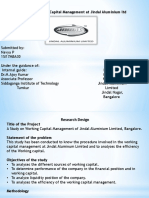 A Study On Working Capital Management at Jindal Aluminium LTD