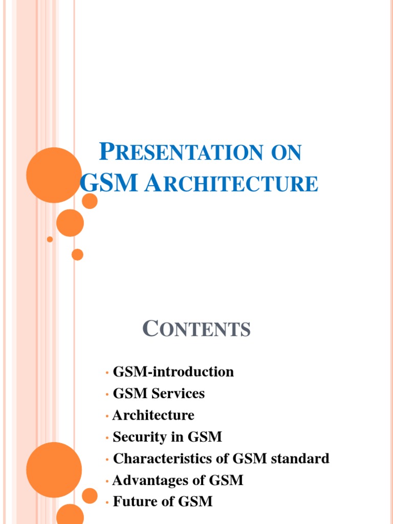 GSM Architecture Overview | PDF | Digital Technology ...