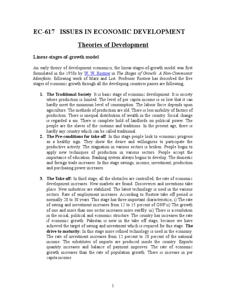 Issues in Economic Development | PDF | Development Economics | Free Market