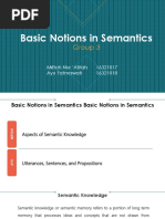 Basic Notions in Semantics