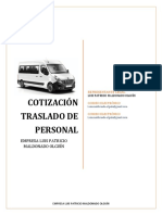 Cotización Traslado Personal Empresa Luis Patricio Maldonado