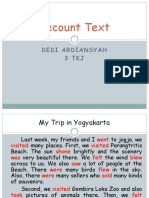 Recount Text: Dedi Ardiansyah 3 TKJ