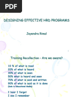 Designing HRD Programs