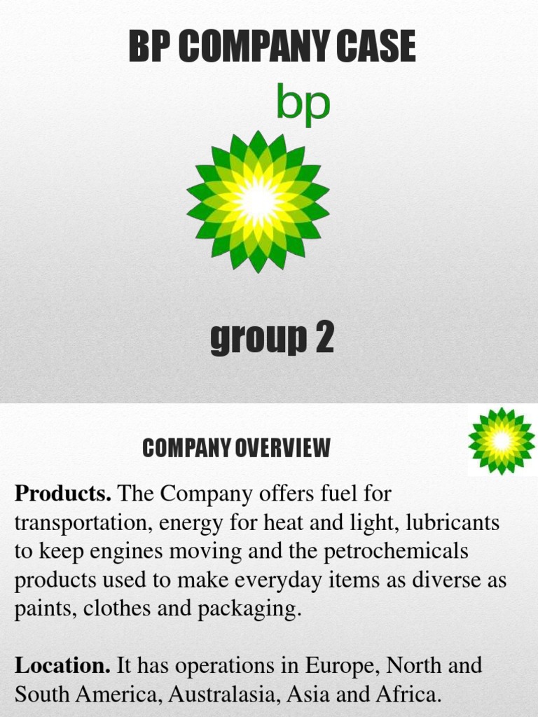 BP Company Overview and Operations | PDF | Bp | Petroleum