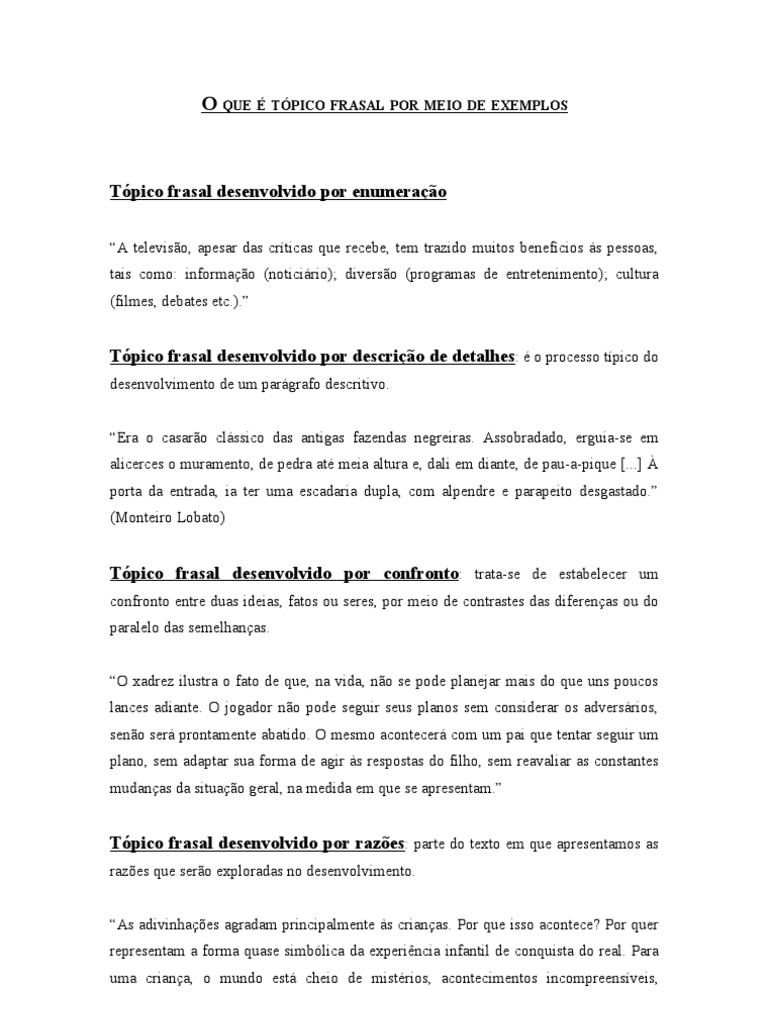 Exemplos de Tópicos Frasais | PDF | Comunicação | Science