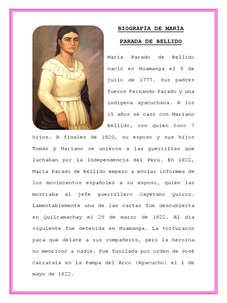 Biografía de María Parada de Bellido | PDF | Violencia | Agitación