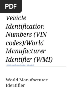 Vehicle Identification Numbers (VIN Codes) - World Manufacturer Identifier (WMI) - Wikibooks, Open Books For An Open World