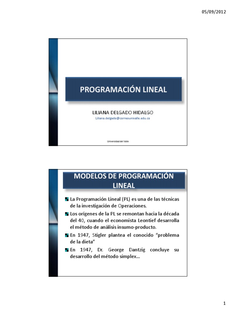 Importancia de la Programación Lineal | PDF | Bombardeo | Programación ...