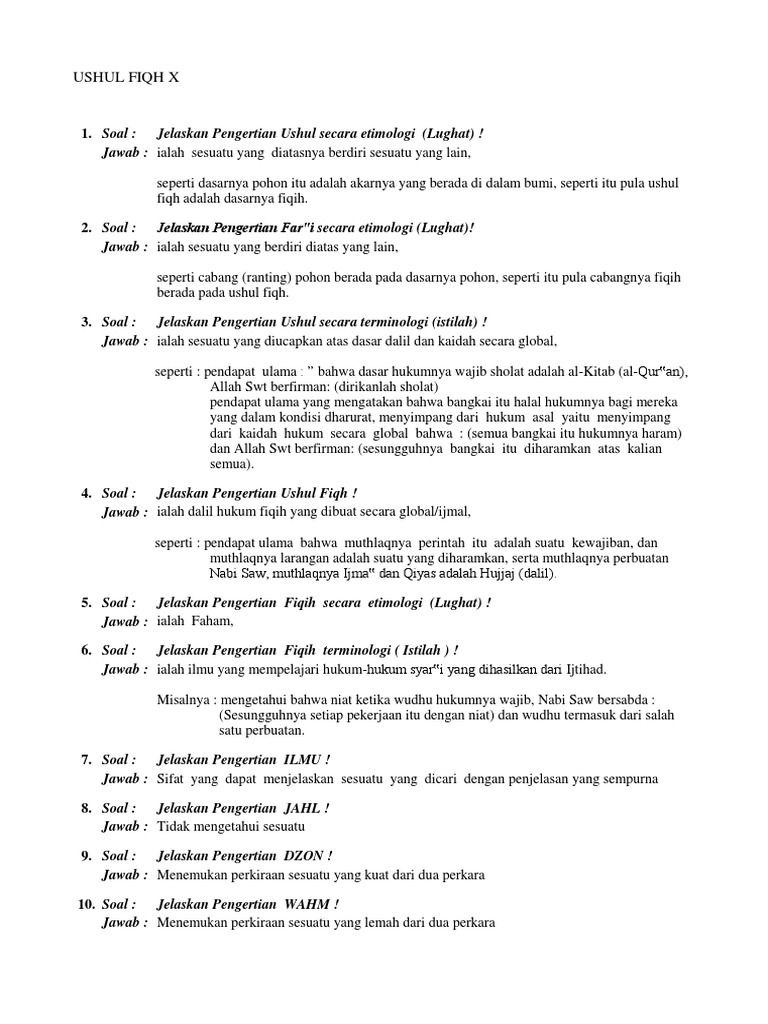Ushul Fiqh X Pdf