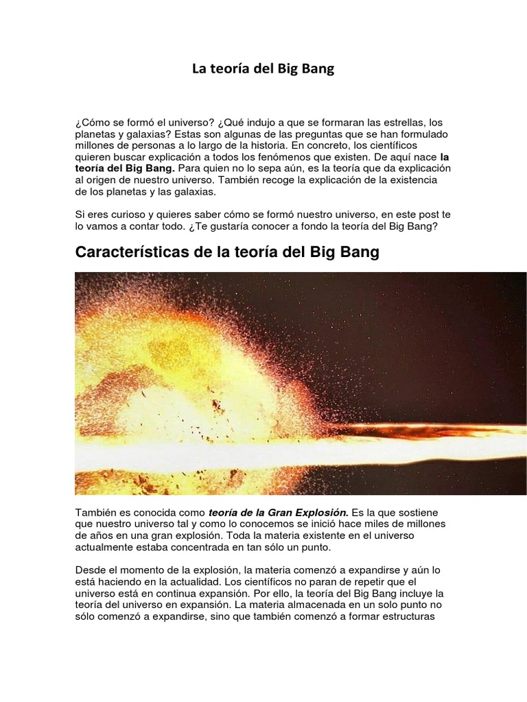 Teoria Del Big Bang | PDF | Big Bang | Universo