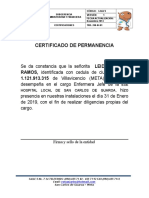 Certificad de Permanencia