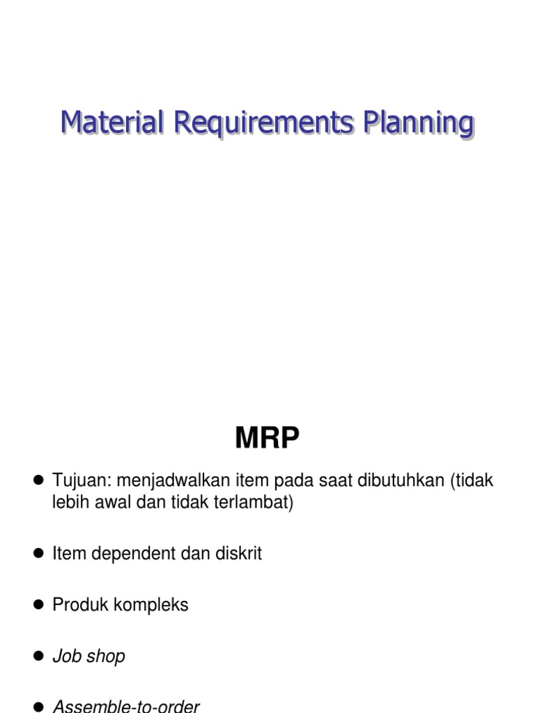 7814_6_Material Requirement Planning.ppt Inventory Business Process