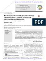 Biochemicalstudiesonantibioticproductionfrom Streptomyces Sp.:taxonomy, Fermentation, Isolationandbiologicalproperties