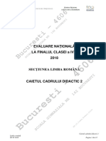 0 en IV 2018 Limba Romana Caiet Cadru Didactic 2 