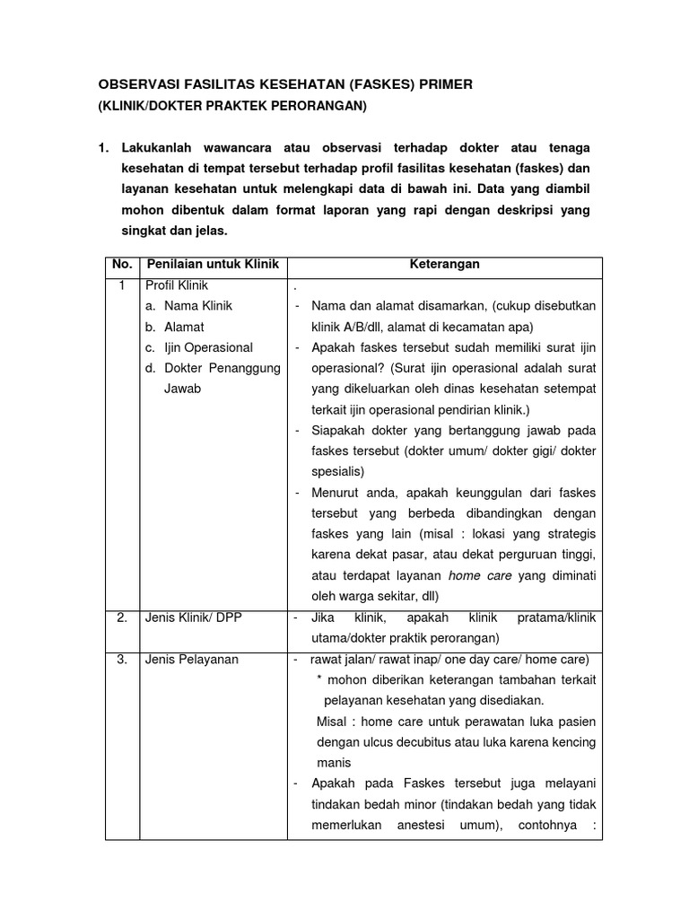 Contoh Laporan Hasil Observasi Dokter