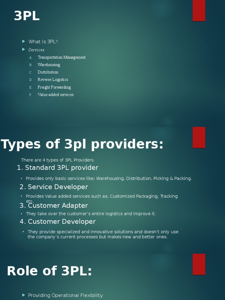 Understanding 3PL Services and Providers | PDF