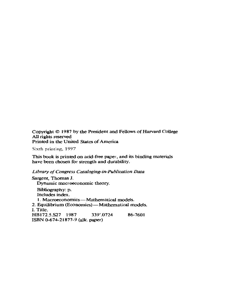 Thomas J. Sargent - Dynamic Macroeconomic Theory (1987