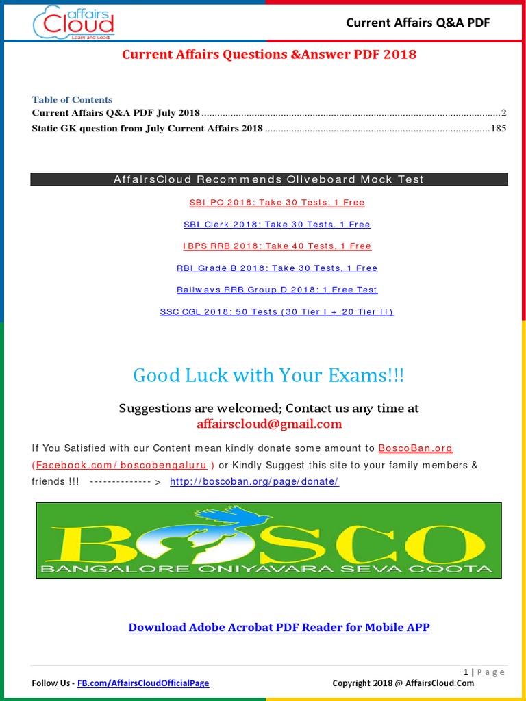 Current Affairs Q_A PDF - July 2018 by AffairsCloud.pdf ... - 