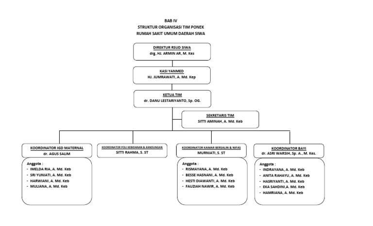 Struktur Organisasi Tim Ponek | PDF